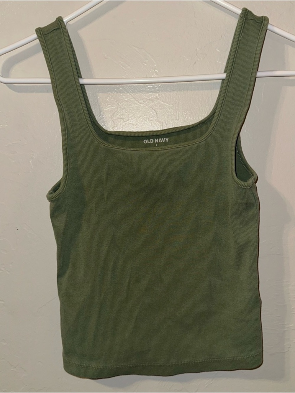 Old Navy Olive Ribbed Square-Neck Tank